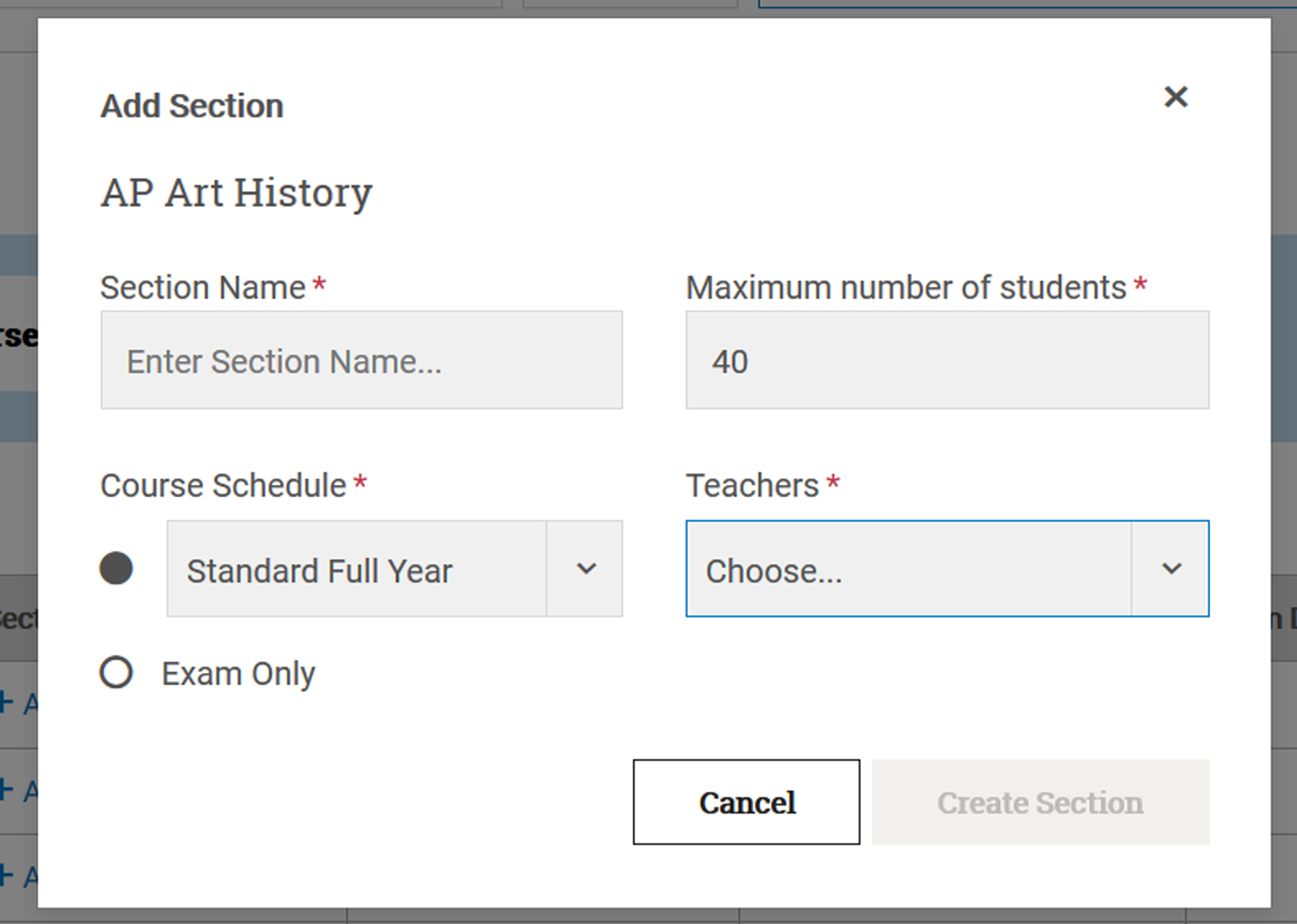 How do I create class sections? AP Central College Board
